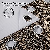 Vista 9 de always4u Cortinas de Terciopelo Acanalado Negro y Dorado con Estampado de Damasco en Lámina 100% Opacas de 84 Pulgadas de Largo, Cortinas de 2