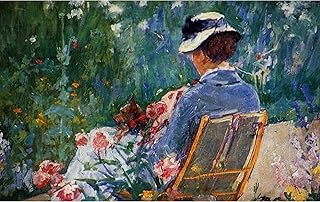 Lydia Seated in The Garden with a Dog in Her Lap by Mary Cassatt