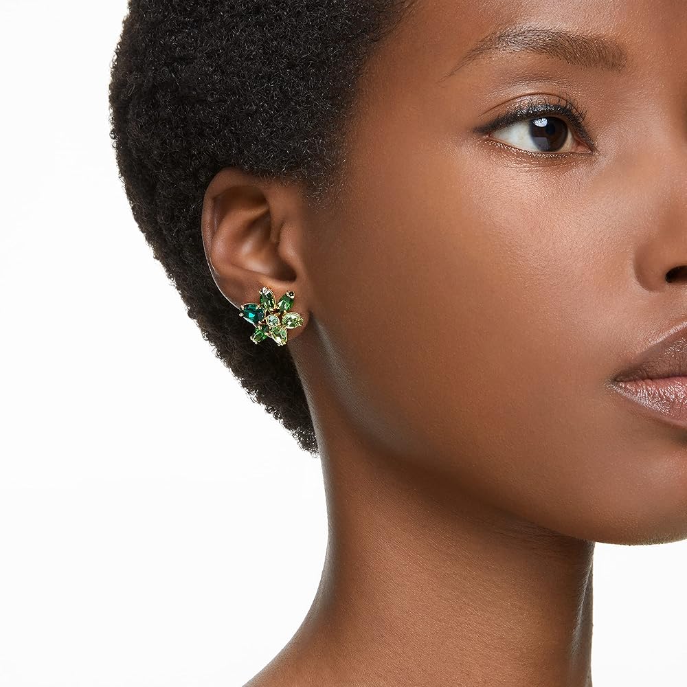 SWAROVSKI gema グリーンスタッドピアス Amazon | スワロフスキー Gema スタッドピアス、グリーン