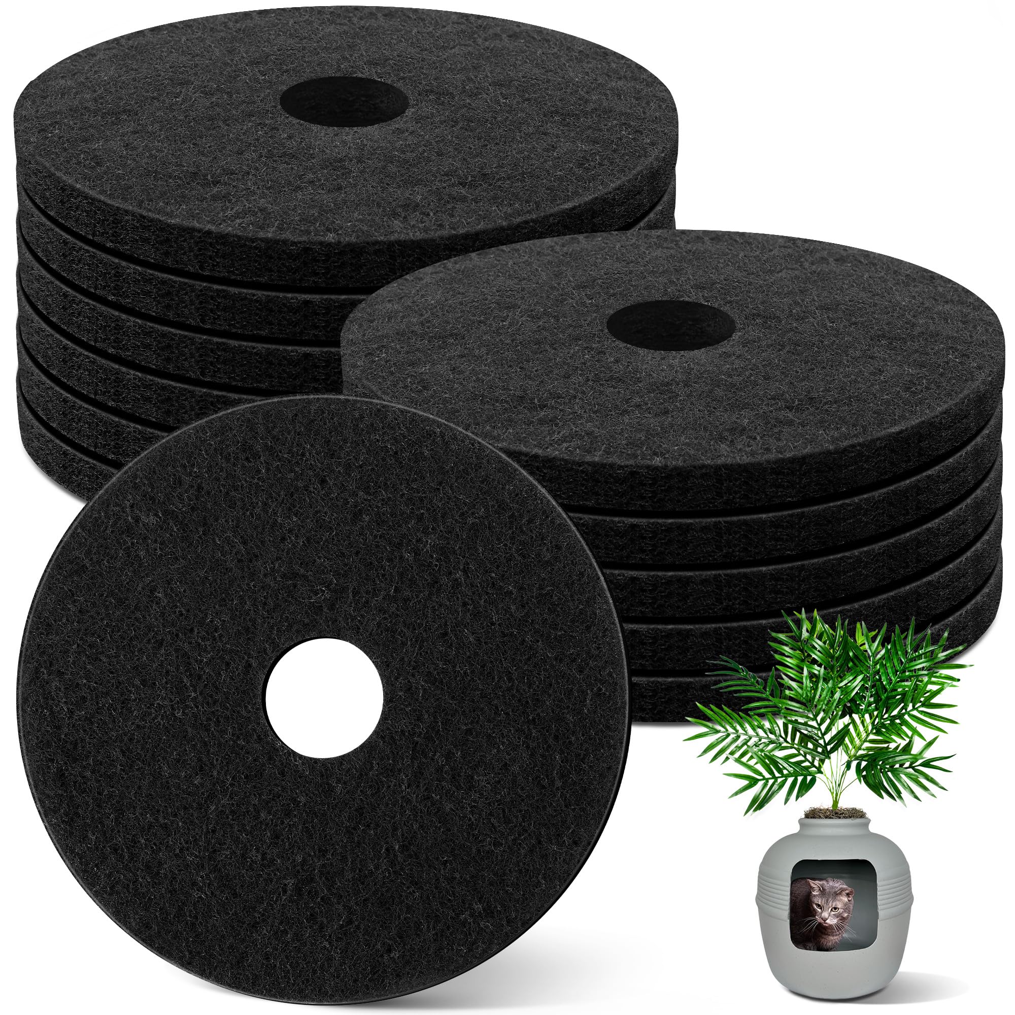Saillong 12 Pack Cat Litter Box Replacement Carbon Filters for Hidden Cat Litter Box Planter, Activated Carbon Charcoal Filters Long Lasting Odor Absorbing, Absorbing Odor, Keep Home Fresh - image 7