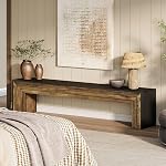 Tribesigns meuble TV de 70,9 po pour téléviseurs de 75 po, centre de divertissement en bois, console multimédia extra longue avec cadre robuste pour le salon, brun et noir