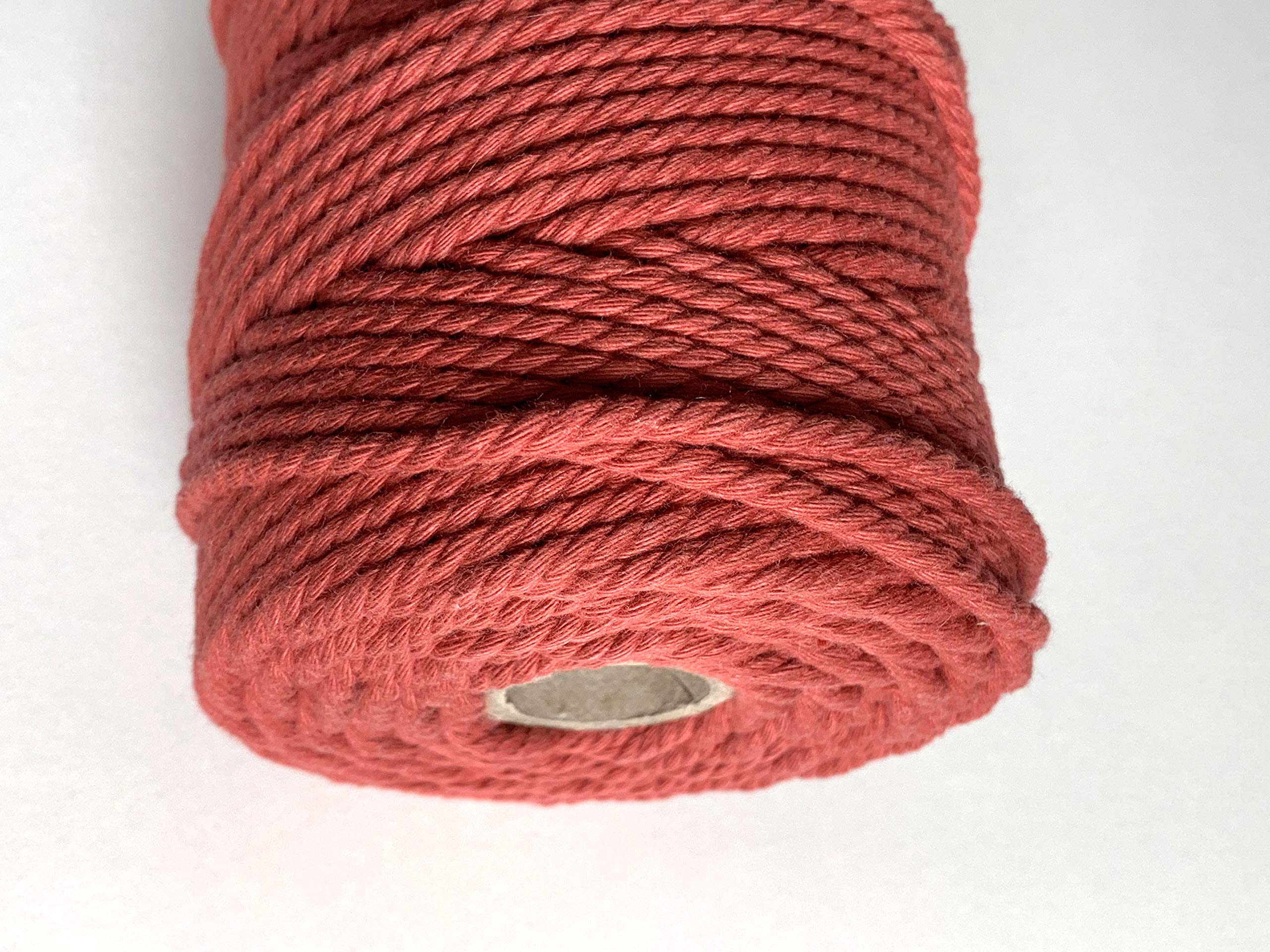 4mm 3 Strand Twisted Macrame Rope - Chili Red