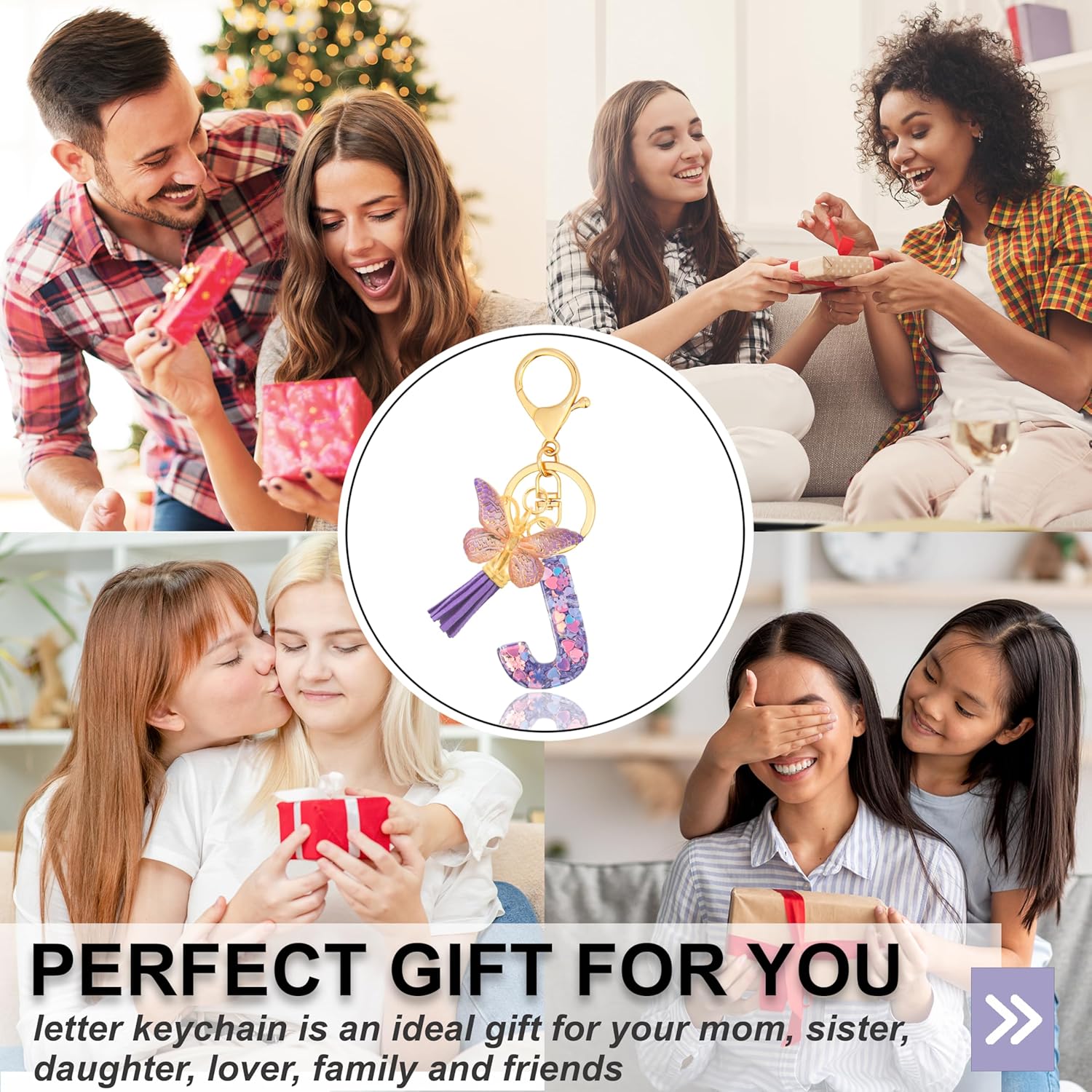 Alphabet Initial Letter Keychain Cute Heart Resin - Letter Keychain for Backpack Charms - Initial Keychains for Women - Image 6