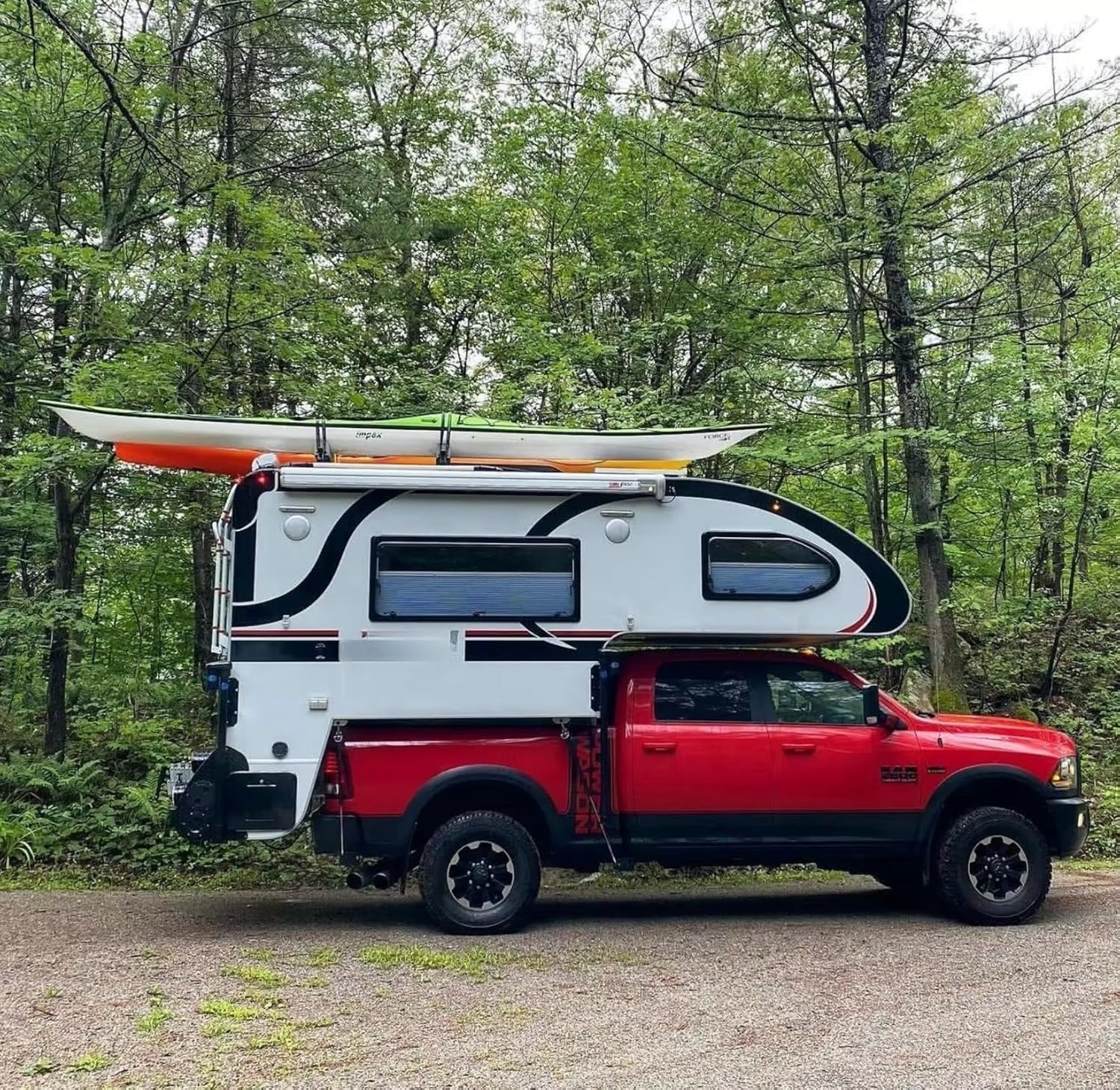 Slide in Pop Up Truck Bed Camper Tent Cabin, Fully Equipped Overland Camper with Sleeping Bed, Kitchen Module, Shower Setup and Solar Ready