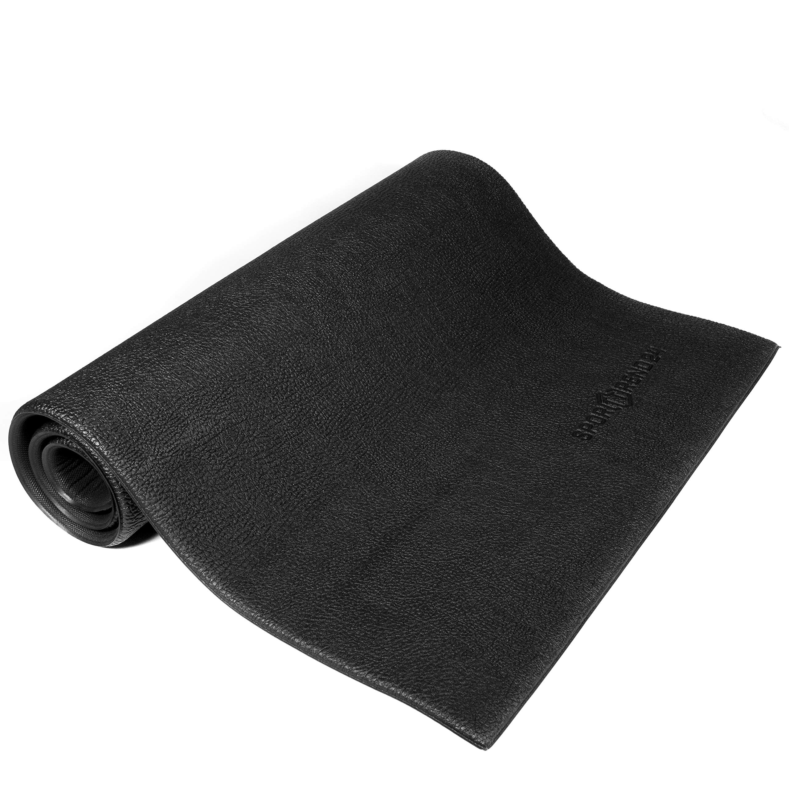 Sporttrend 24® Unterlegmatte 120cm, 160cm, 181cm, 220cm zum ausrollen in schwarz, 1,2cm Stärke | Laufbandmatte, Bodenmatte, Schutzmatte