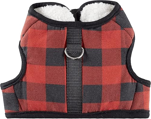 Arnés para perros, cuadros de búfalo rojo, pequeñomediano