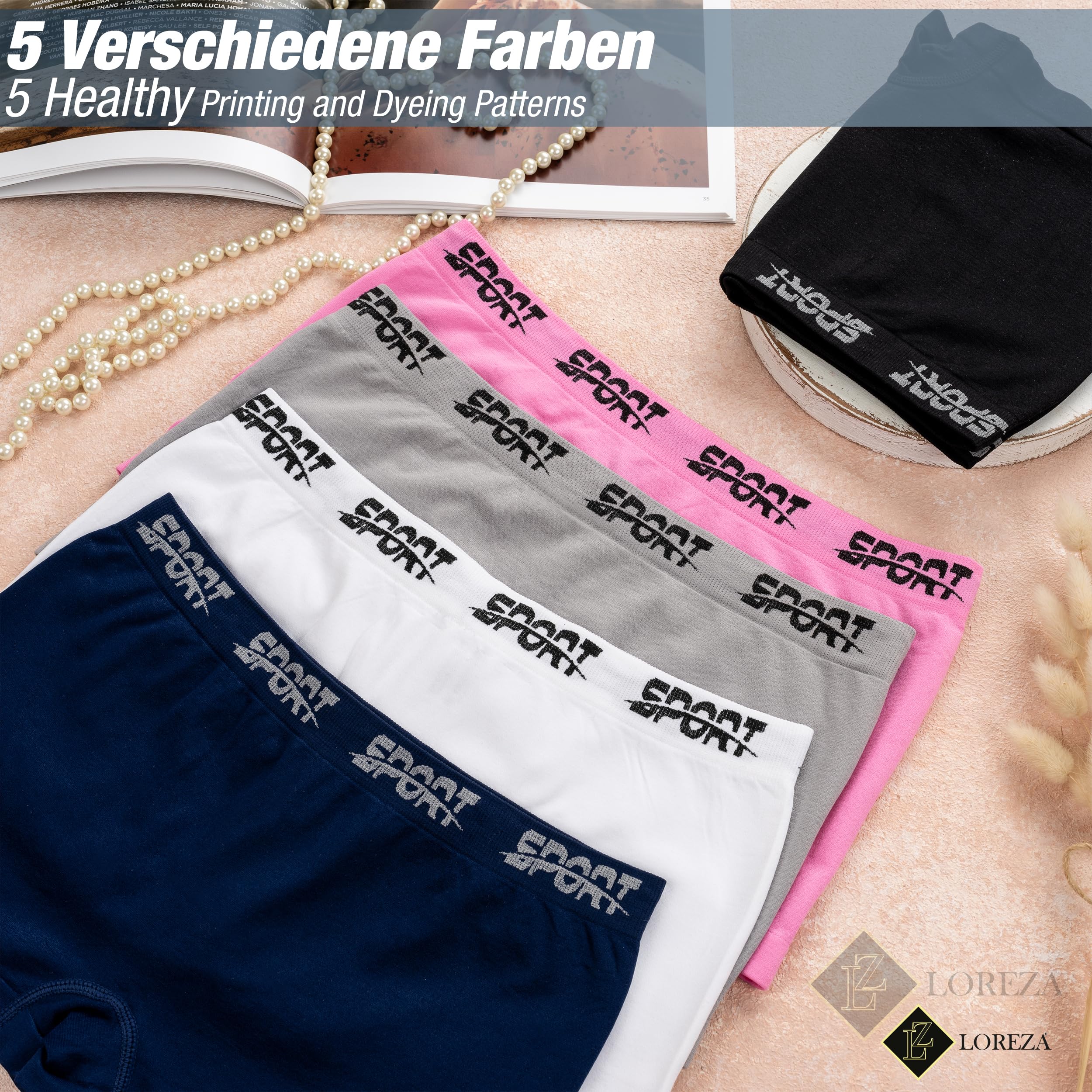 LOREZA ® 10 Culottes pour Filles avec Strass sous-vêtements en Microfibre Pantalons Rétro Shorts Slips