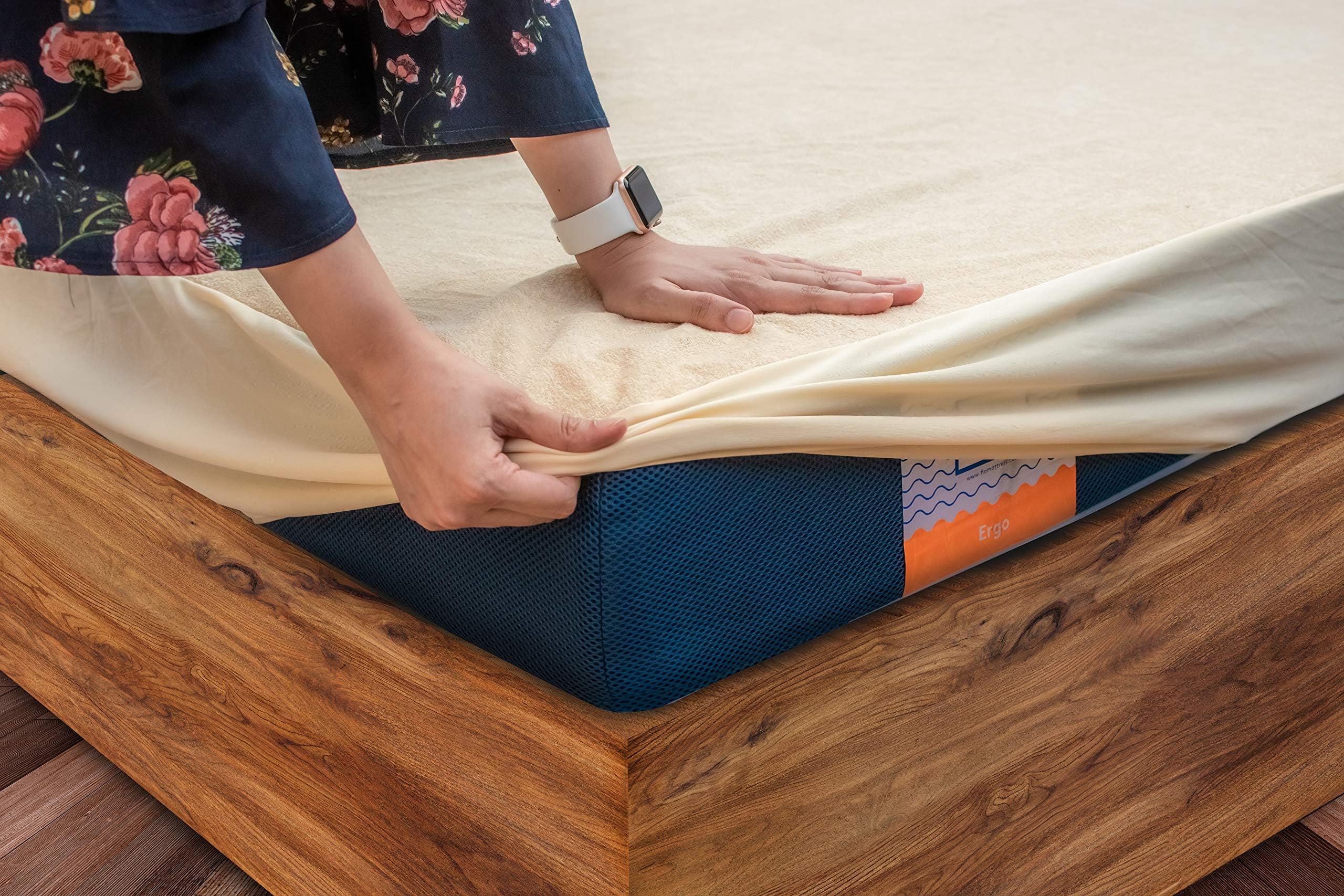 Flo Cotton Mattress Protector | Aloe Vera Gel | Waterproof & Washable (Double, 78X48)