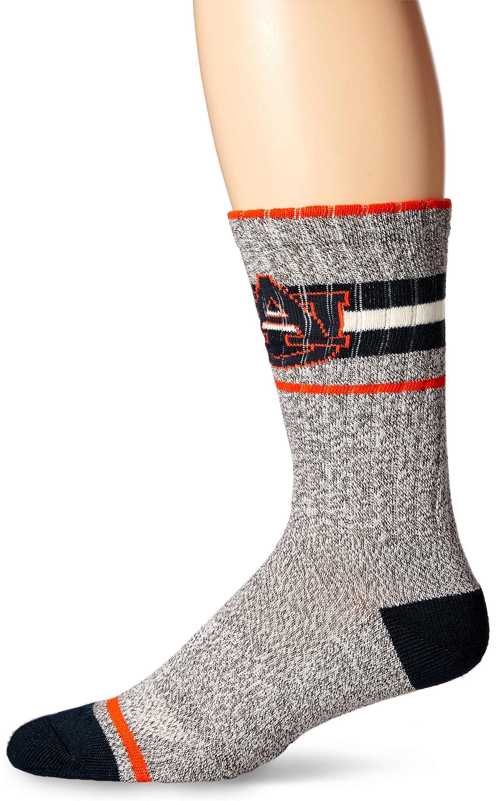 NCAA Auburn Tigers Men's Collins Fuse Crew Socks, Large, Grey