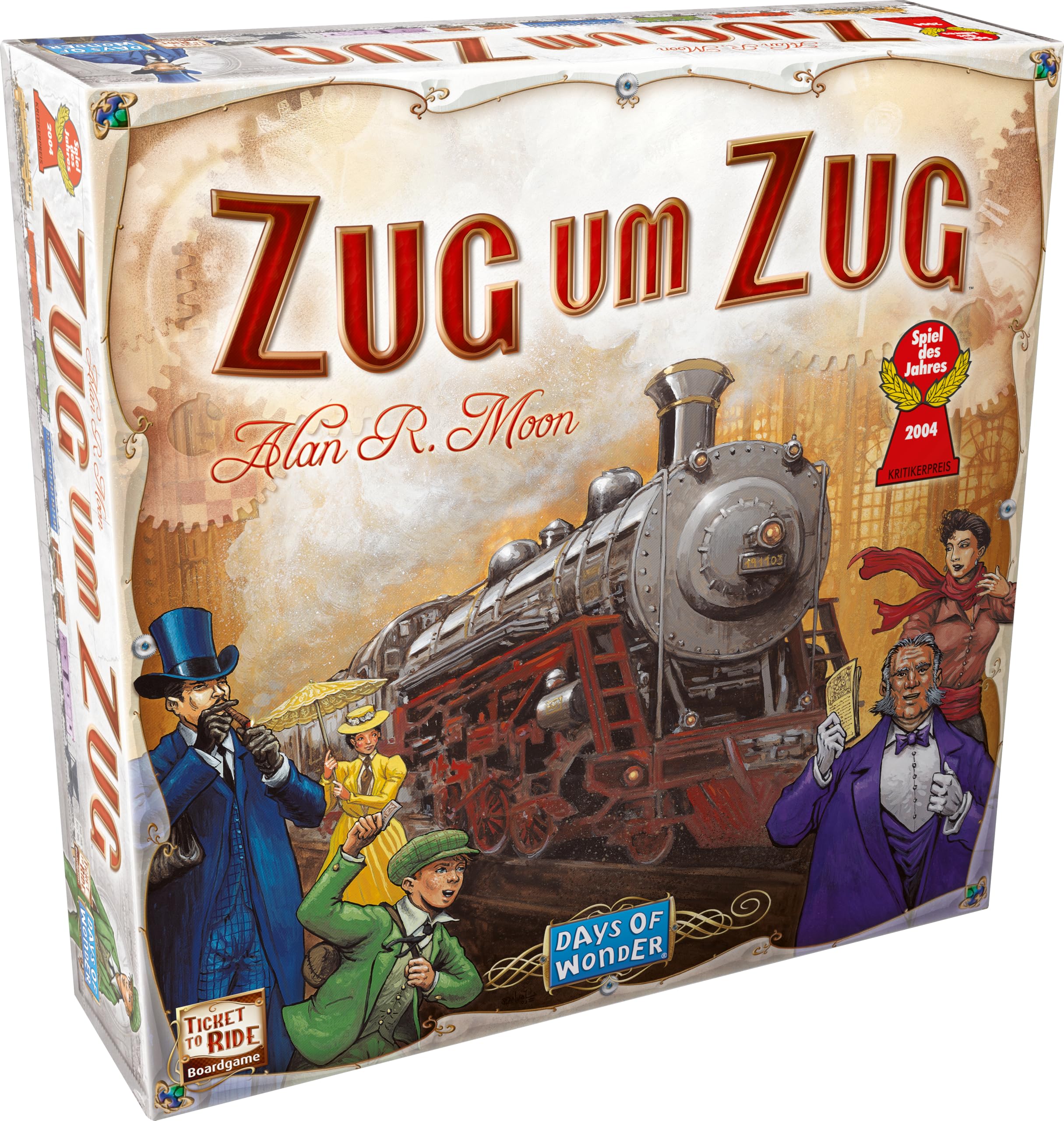 Days of Wonder, UNbox Now, Ticket to Ride, Basic Game, Family Game, Game of the Year 2004, 2-5 Players, From 8+ Years, 45+ Minutes, German