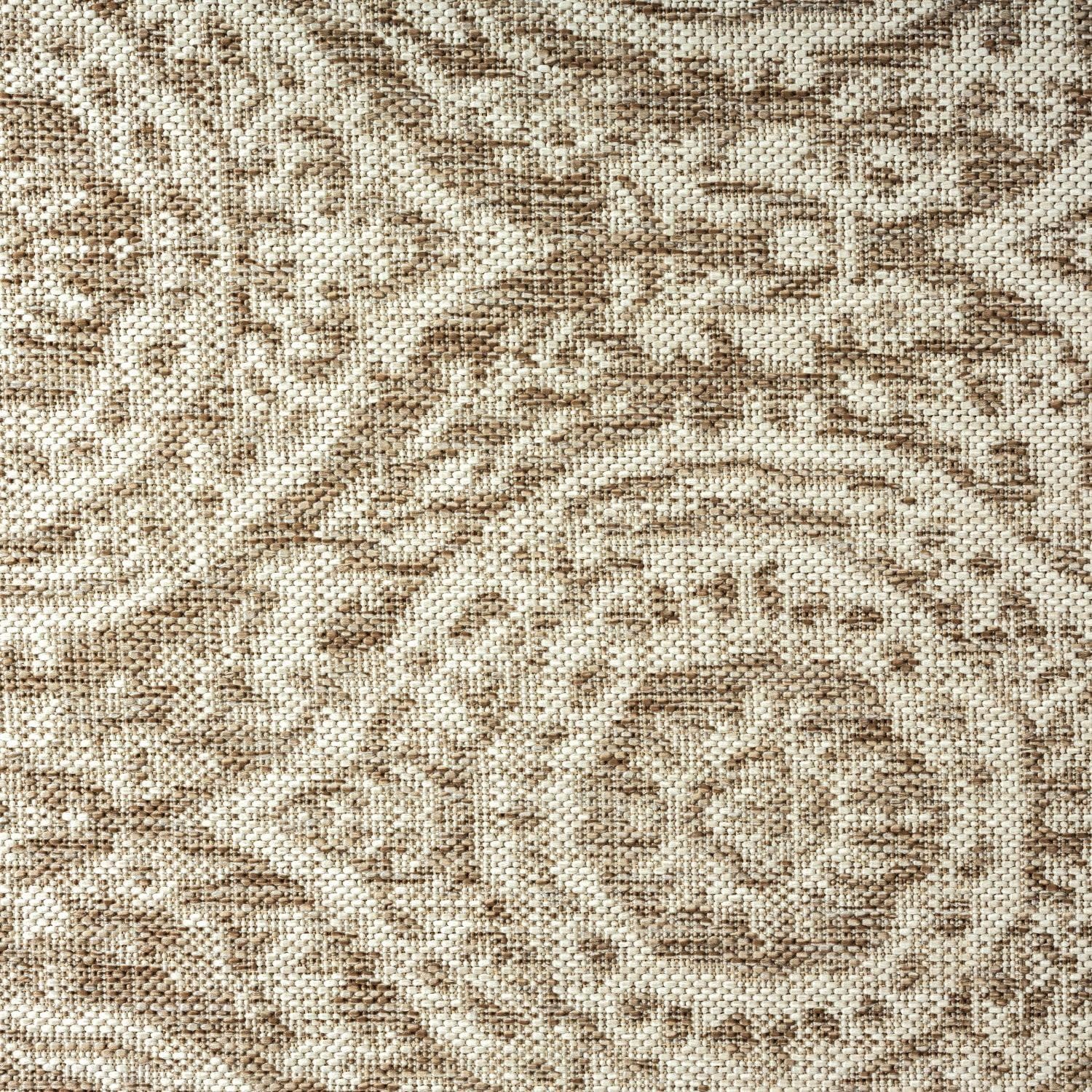 Nicole Miller New York Patio Country Zoe Moroccan Damask Indoor/Outdoor Area Rug, Taupe/Ivory, 7'9"x10'2"