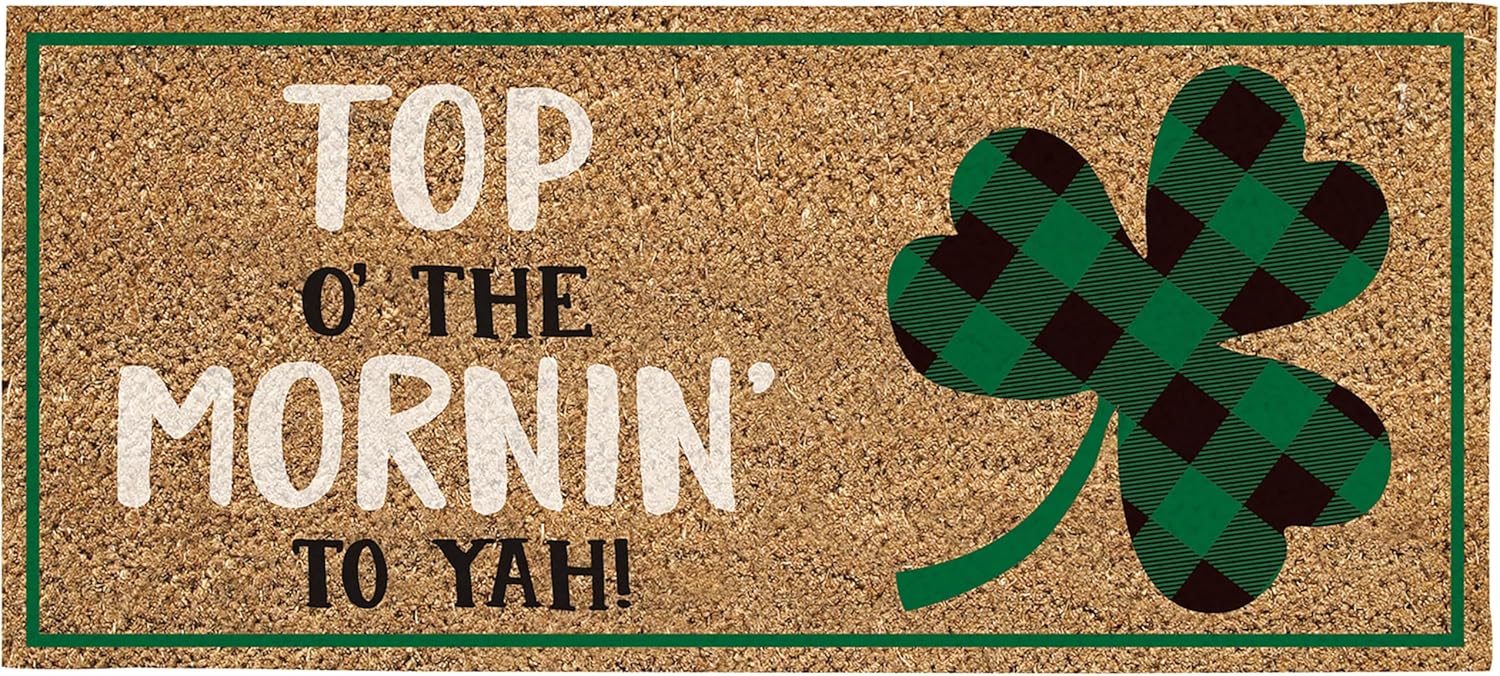 Evergreen Spring Coir Sassafras Switch Mat Inserts, Interchangeable Front Door Coir Mat Outdoor & Indoor Entrance, 22"x 10" Sassafras Spring Doormat for Entryway (Bunny)