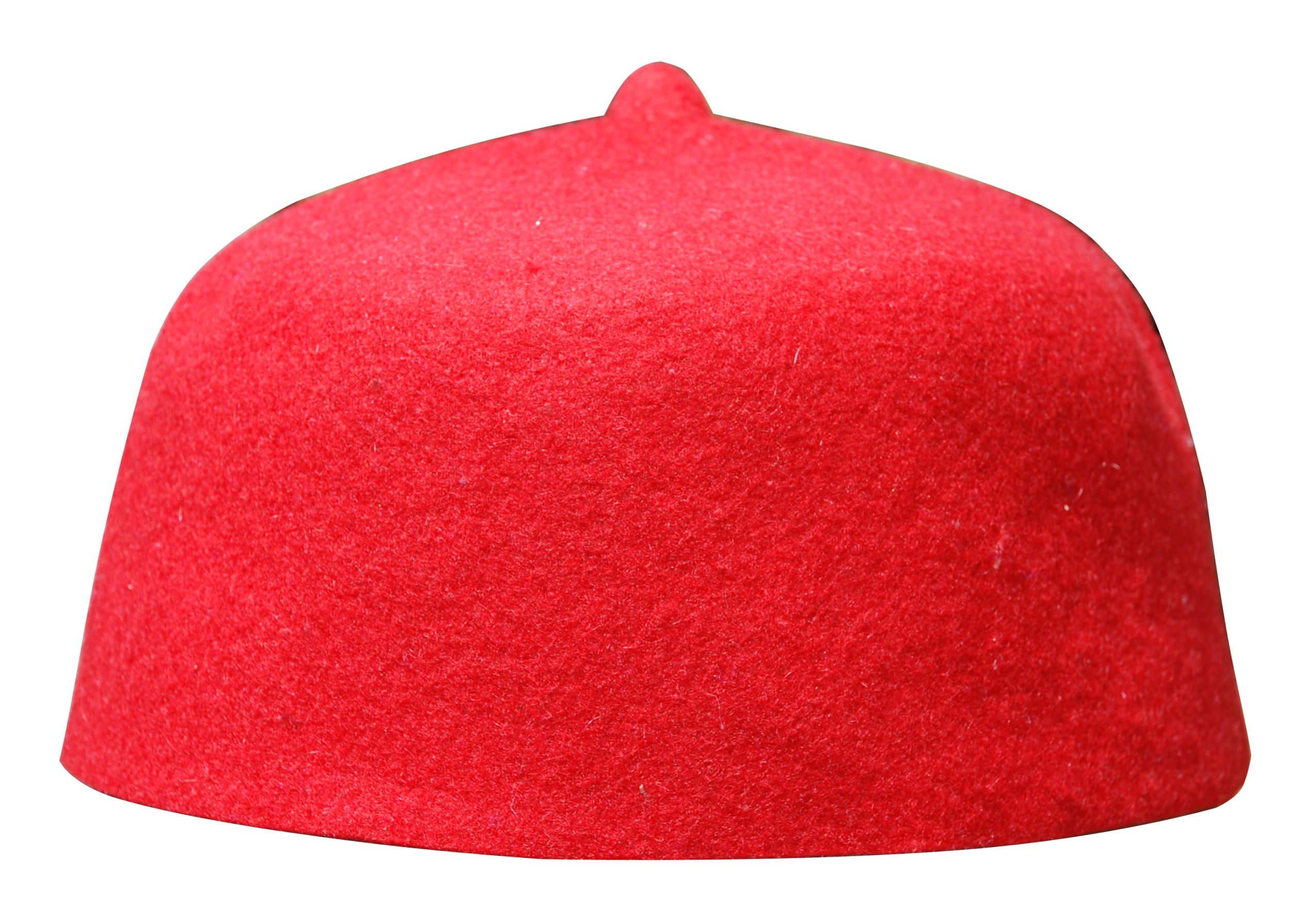 Red Wool Felt Hand-made Moroccan Fez-style Kufi with Tip - Medium Size 7-1/8 (22-inch))