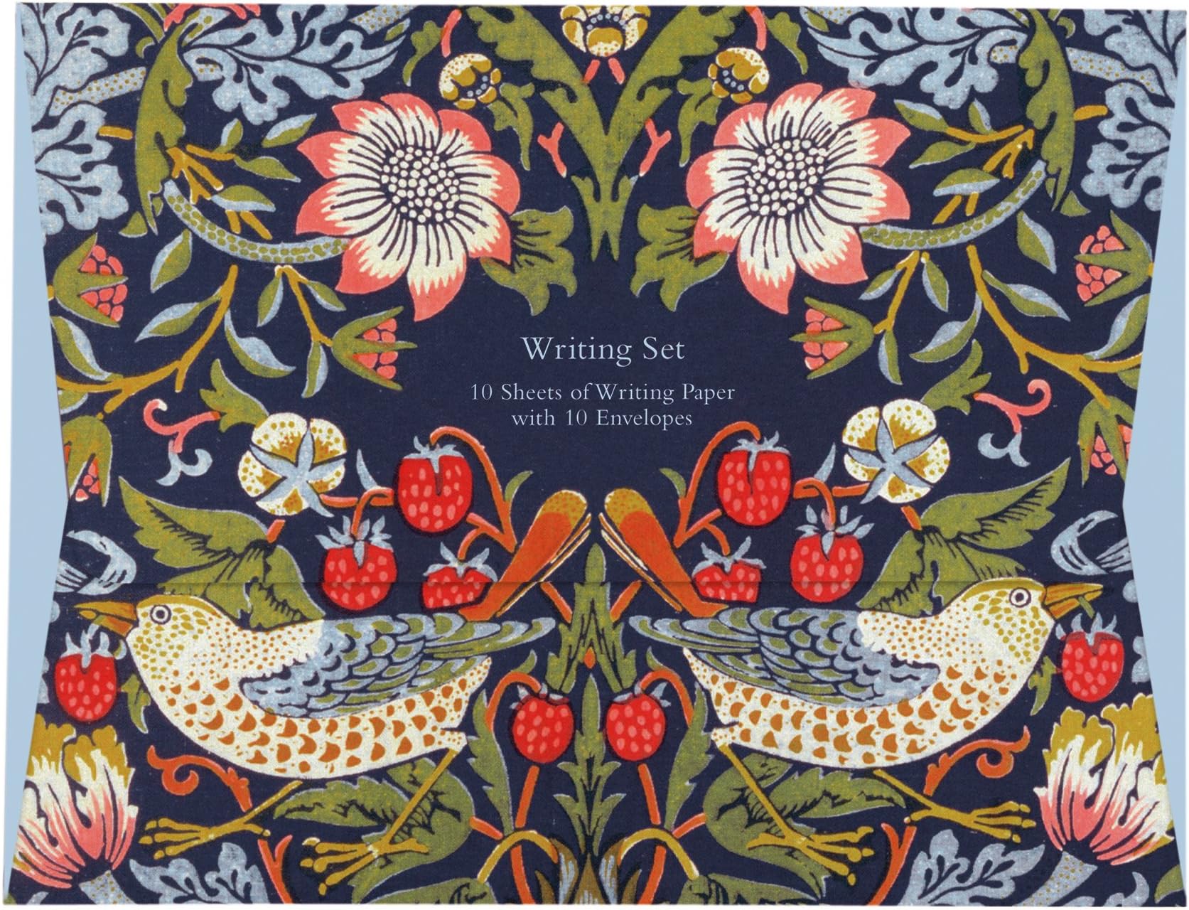 Museums and Galleries Marketing. Victoria and Albert Museum 18.8 x 24.5cm Strawberry Thief Writing Paper Sheet with Envelope (Pack of 10)
