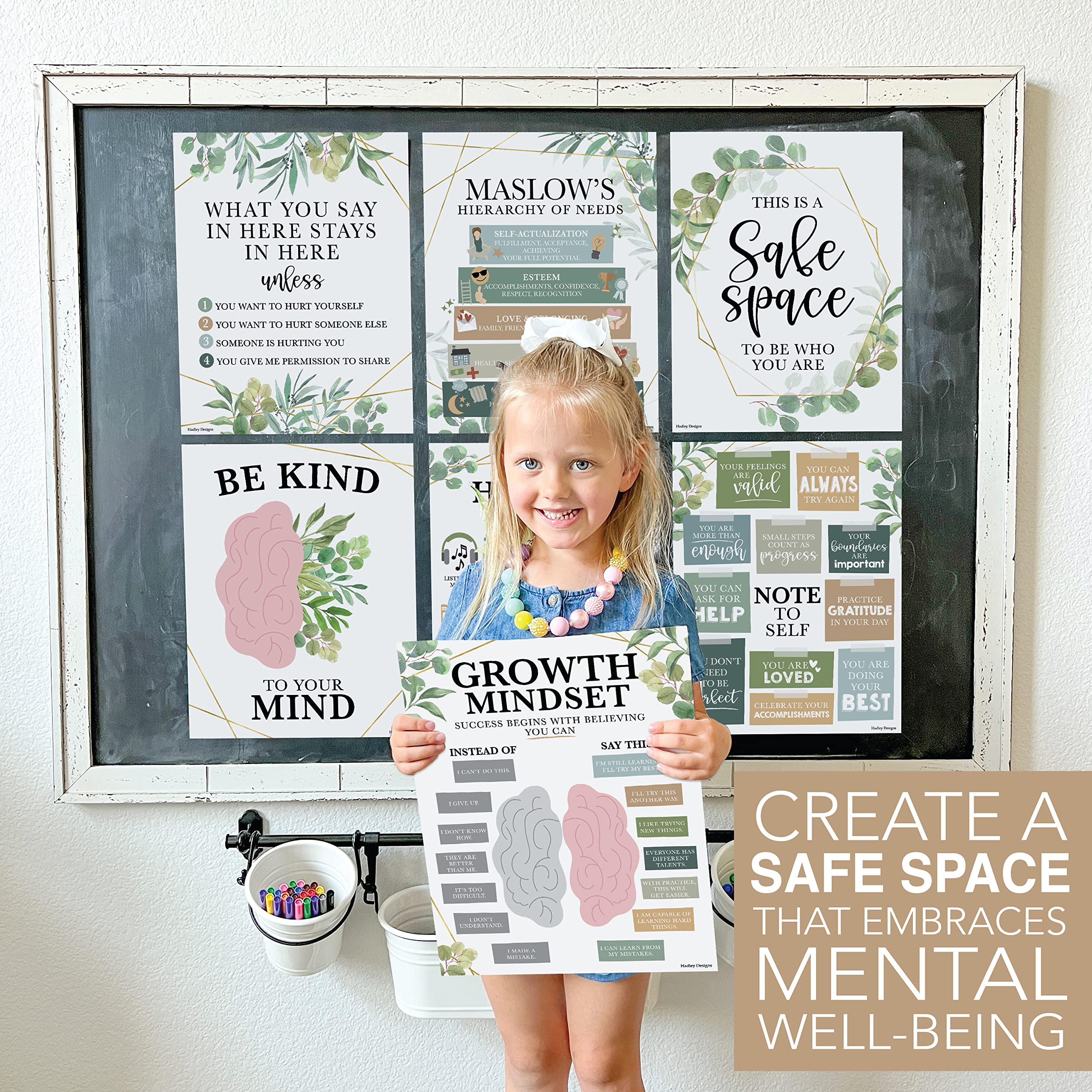 9 Mental Health Posters Classroom - 11x14 School Counselor Office Decor, Power Of Yet & Growth Mindset Poster, School Counseling Posters Elementary   Boho Classroom Decor P 302264067 9 thumbnail image