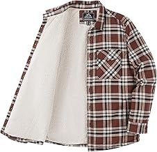 KEFITEVD Winterjacke Herren Flanellhemd Langarm Thermohemd Herren Holzfäller Jacke Gefüttert Übergangsjacke Herbst