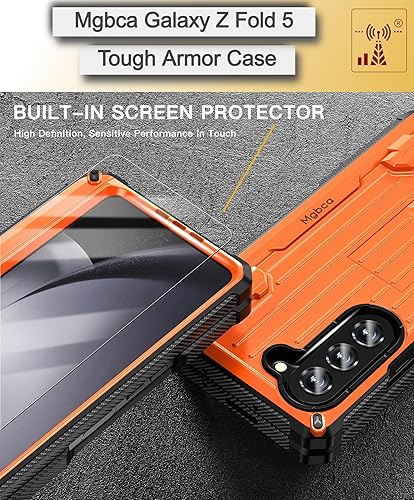 Miniatura 2 de Armor - Funda de lujo para Samsung Galaxy Z Fold 5 a prueba de golpes, funda de doble capa, soporte interior de funda para S Pen, protector de