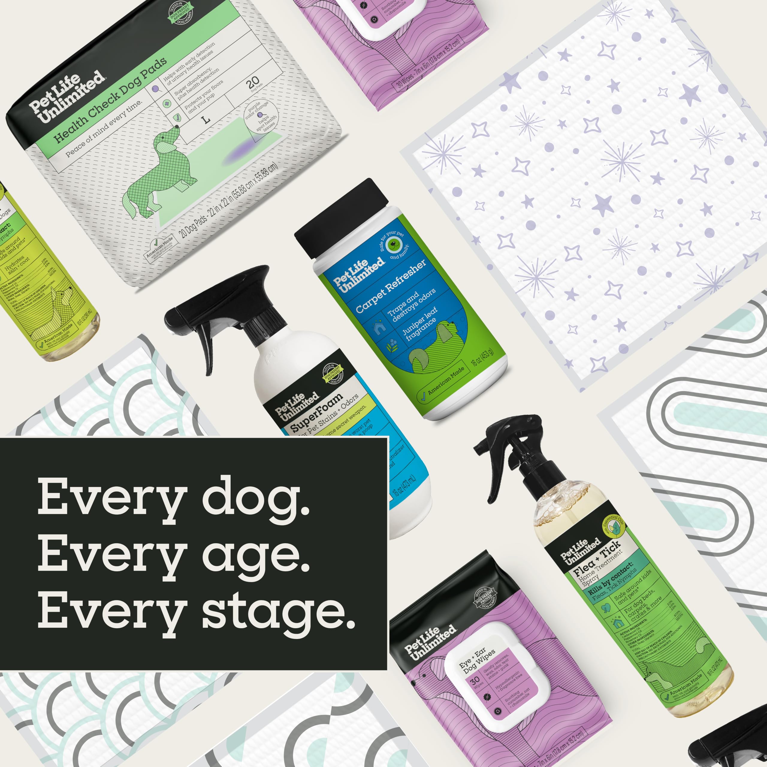 Pet Life Unlimited Polvo refrescante y desodorante para alfombras, seguro para mascotas, aroma de hoja de enebro a base de plantas, fabricado en Estados Unidos, 16 onzas (paquete de 1)