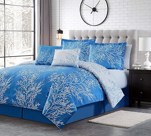 Miniatura 10 de Spirit Linen - Juego de edredón individual de 5 piezas, acogedor juego de edredón de microfibra para dormir profundo con diseño de follaje, juegos