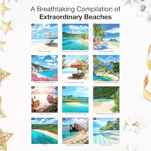 Miniatura 3 de RED EMBER Select - Calendario de pared 2026 de Playas Untamed & Scenic 2026 de 12 meses | 12 x 24 pulgadas abierto | Papel grueso y resistente | 01