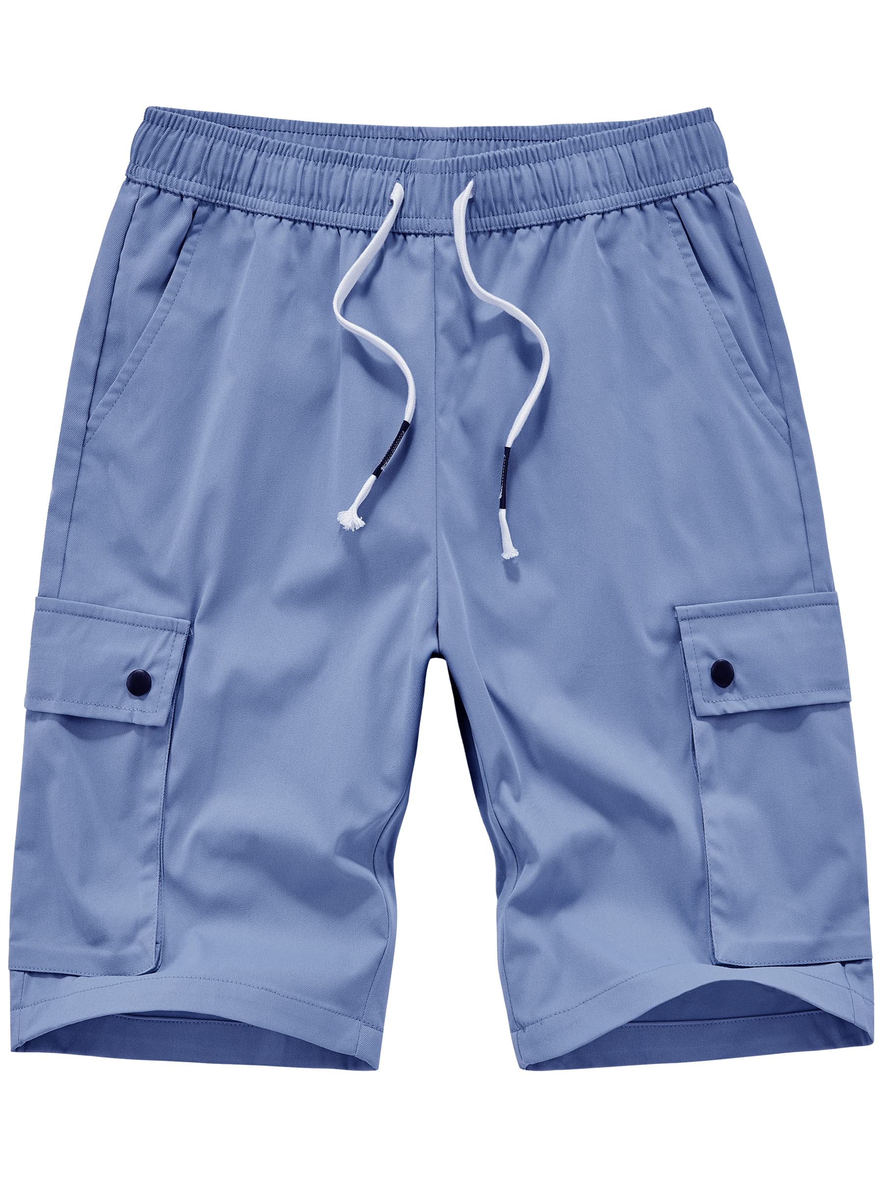 Vcansion Women's Casual Elastic Waist Drawstring Loose Fit Multi-Pockets Outdoor Cargo Shorts