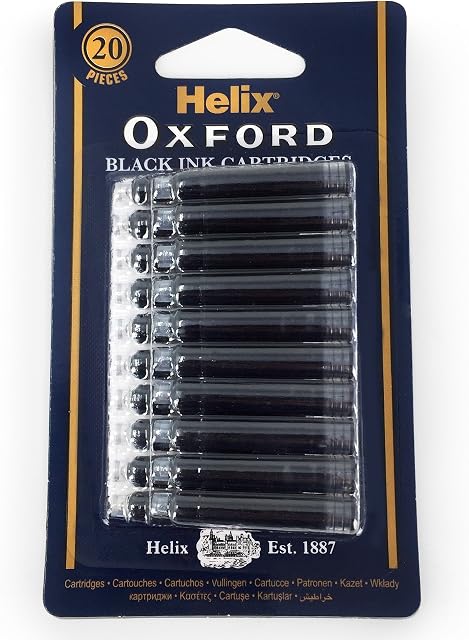 Helix Oxford Ink Cartridges - Black (Pack of 20)