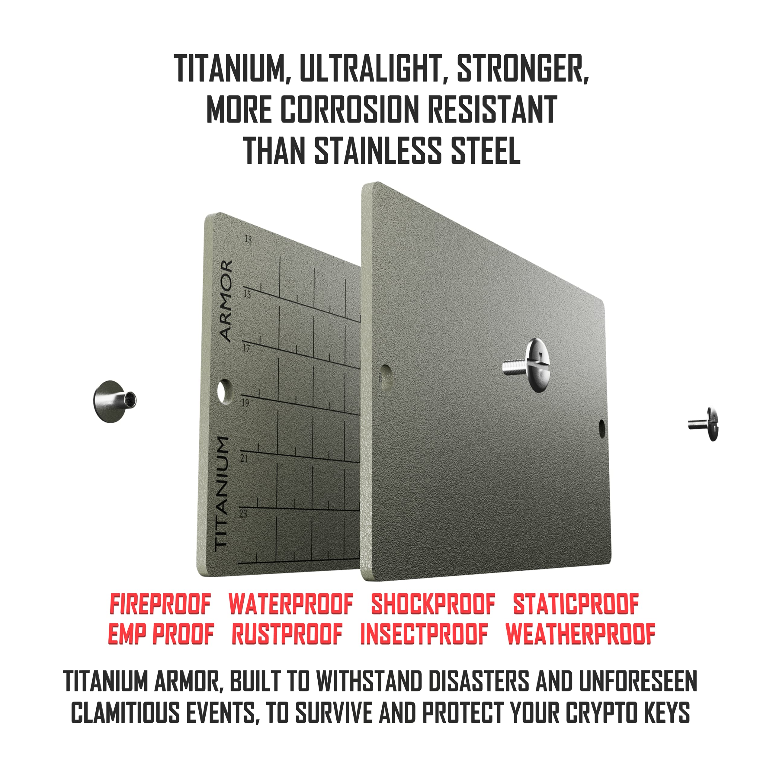 Titanium Armor Crypto Seed Storage Wallet Metal Punch Engraving Titanium  Plate for Mnemonic Phrase Seed Backup Compatible w Ledger Nano X, Ledger S,  Trezor, SafePal, All BIP39 Hardware Crypto Wallet : Amazon.sg: