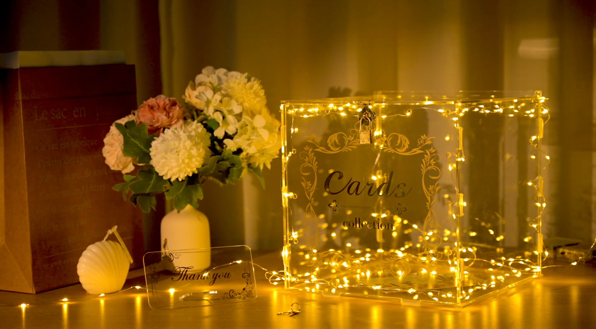 Amazon.com: DIWNELEM Acrylic Wedding Card Box with Lock String