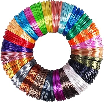 25 Colors Silk Shiny PLA Filament Sample Pack, Each Color 4 Meter Length, Total 100m 3D Printer 3D Pen Material Refill, with Extra 2 Finger Caps by MIKA3D