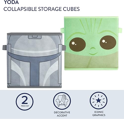 Miniatura 20 de Idea Nuova Disney Minnie Mouse - Juego de dos espaciosos cubos de almacenamiento plegables, 10 x 10 pulgadas, Minnie Mouse / rosa Tiburón bebé,Baby