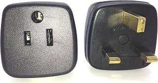 USA to UK Plug Adapter with Fuse Also for Hong Kong, China, Singapore, Ireland, Nigeria Grounded Plug (VP-12, BS-1363), Type-G