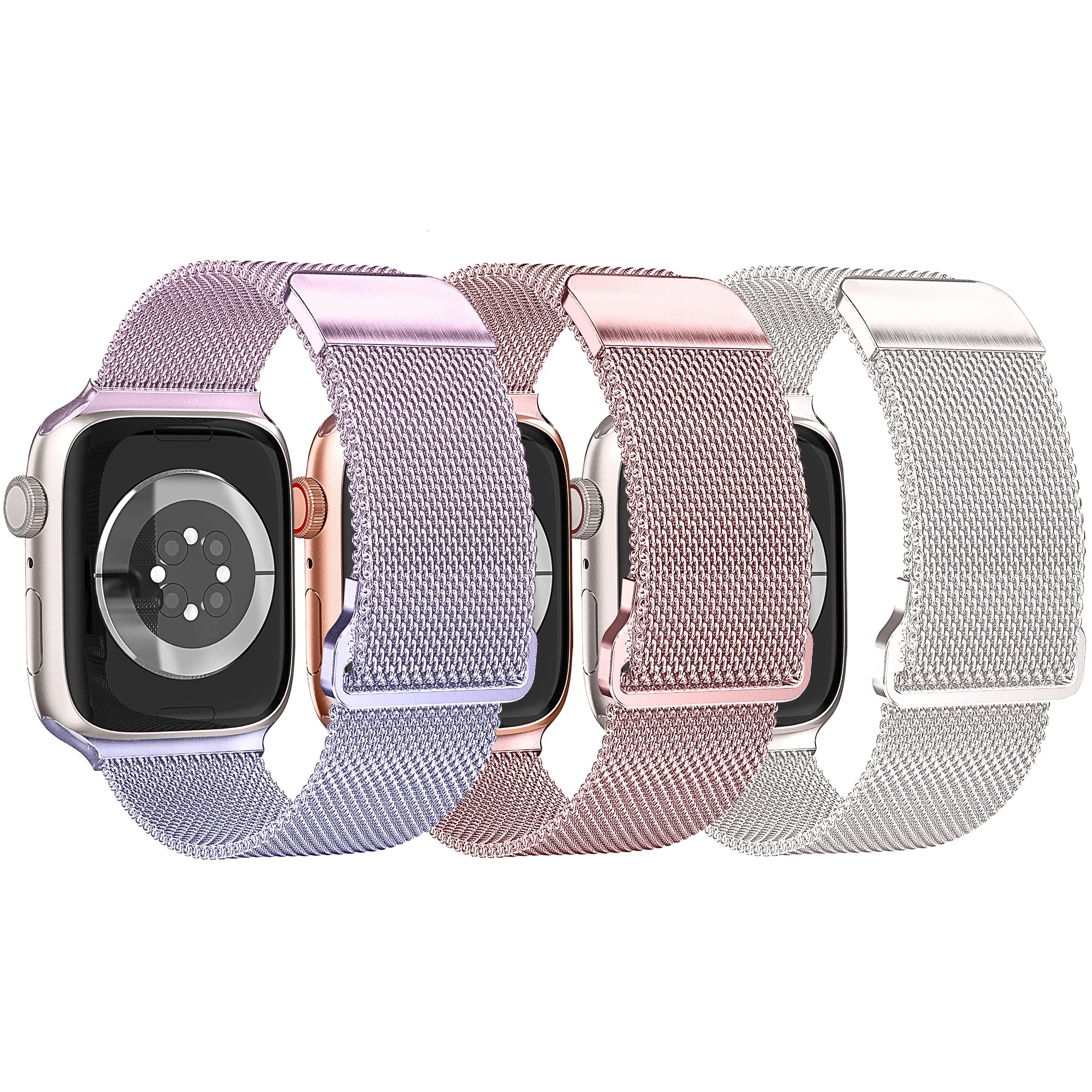 3 Pack Band Compatible with Apple Watch Bands for Women 38mm 40mm 41mm 42mm 44mm 45mm 46mm 49mm, Stainless Steel Magnetic Apple Watch Ultra 3 Band Ultra 2 Ultra SE Series 11 10 9 8 7 6 5 4 3 2 1