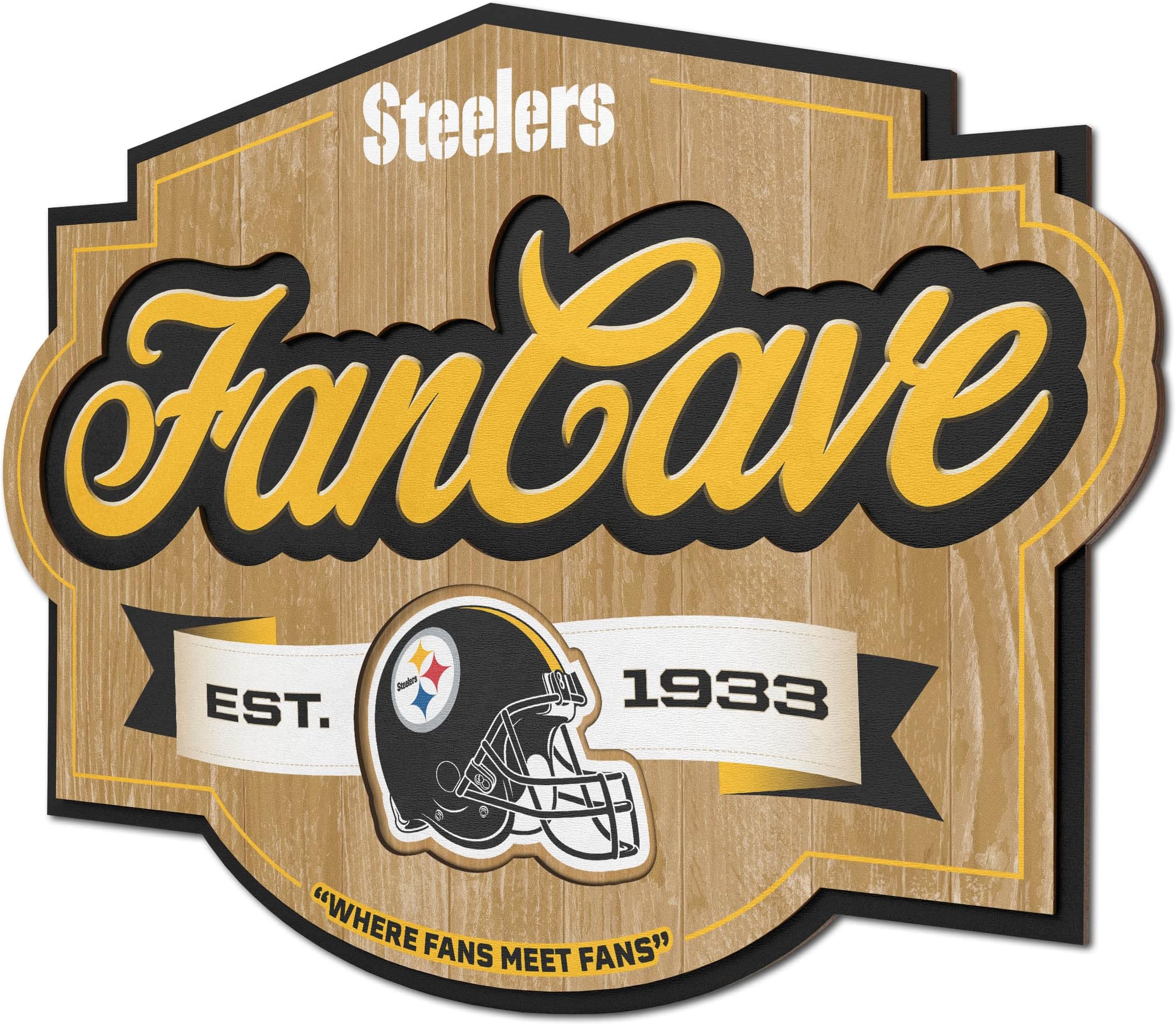 YouTheFan NFL Pittsburgh Steelers Fan Cave Sign