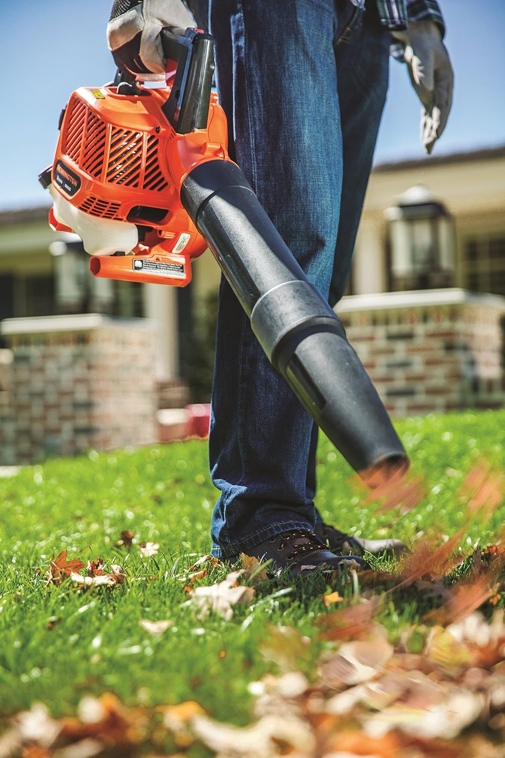 Remington RM125 Brave 25cc 2-Cycle Engine Gas Powered Leaf Blower - Handheld Gasoline Blower for Lawn Care, Orange