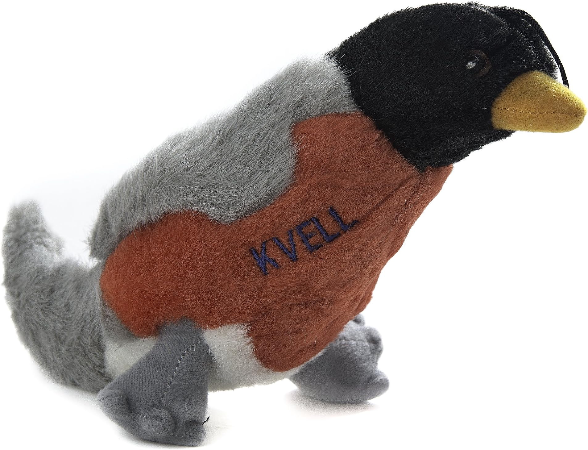 Copa Judaica Chewish Treat Kvell Robin Squeaker Plush Dog Toy, 4 by 10-Inch, Multicolor