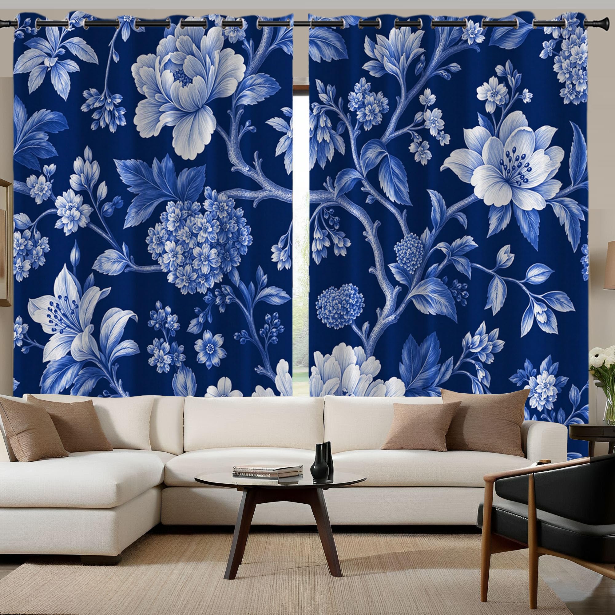 Rideaux fleurs classiques vintage pivoines pour une ambiance chaleureuse dans la chambre