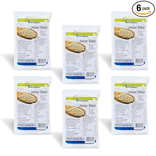 NutriValue Jowar Meal | Instant Snack | No Preservatives | Rich in Protein | (Pack of 6) 80 g x 6