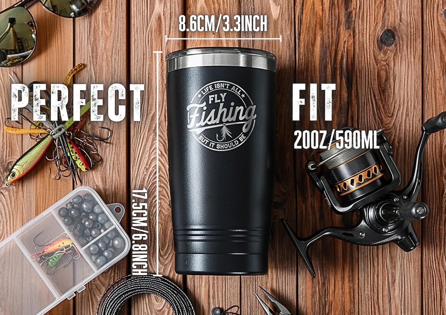 Onebttl Fly Fishing Gifts for Men, Gifts for Fly Fishing Lover, Funny Fishermen Gift, 20oz Stainless Steel Tumbler, Laser - Image 5