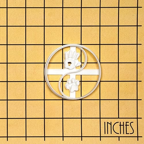 Miniatura 7 de Yin Yang Dog Paw Print y cortador de galletas de mano humana, 1 pieza - Bakerlogy