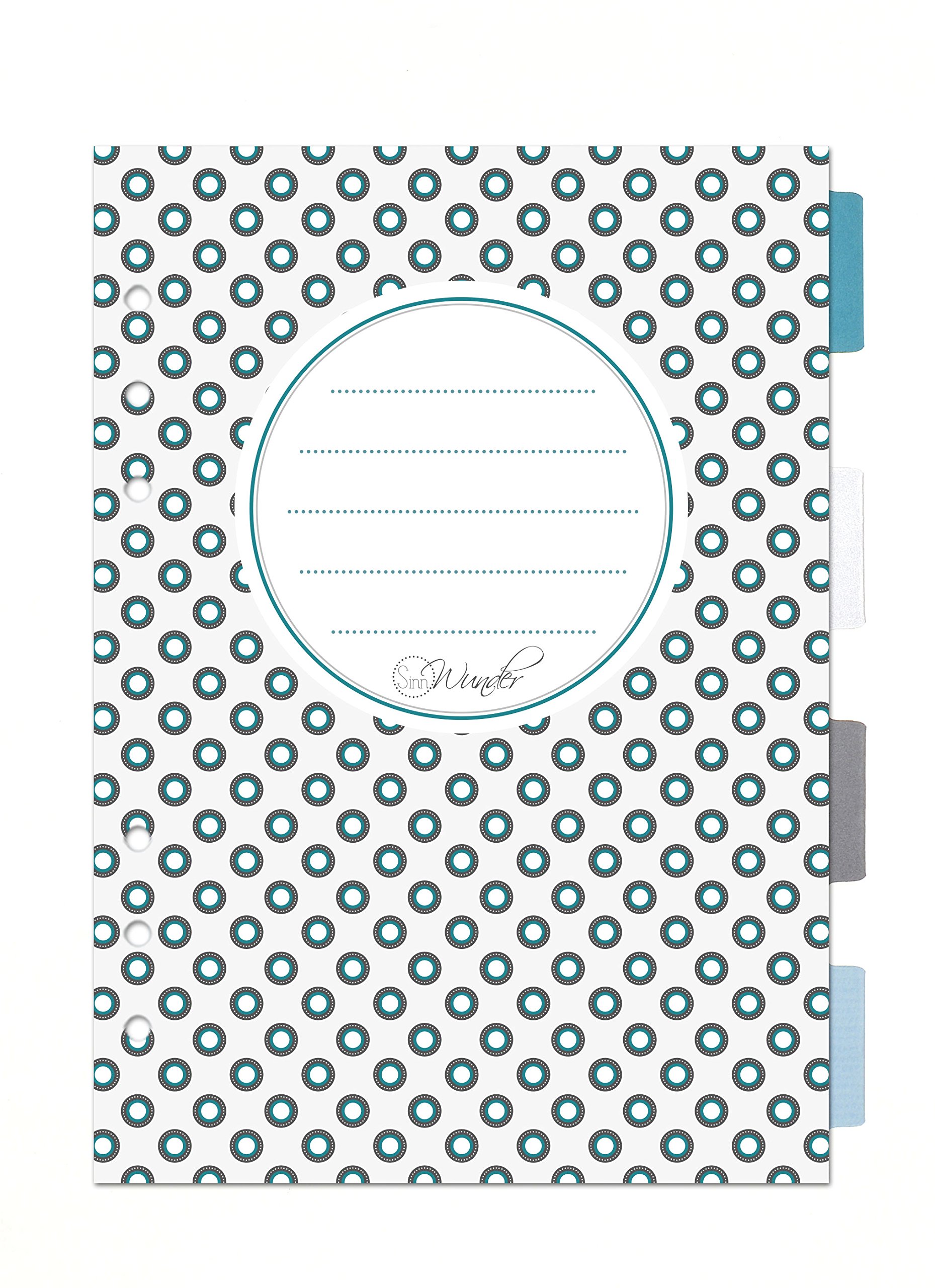 SinnWunder Register Set A5 - Trennblätter Für Filofax & Terminplaner HappySinn Design