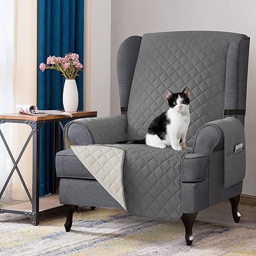 Vista 207 de Chun YI. - Funda reversible para sofá, funda para sillón, fácil de instalar, lavable, cubiertas para sala de estar. Negro