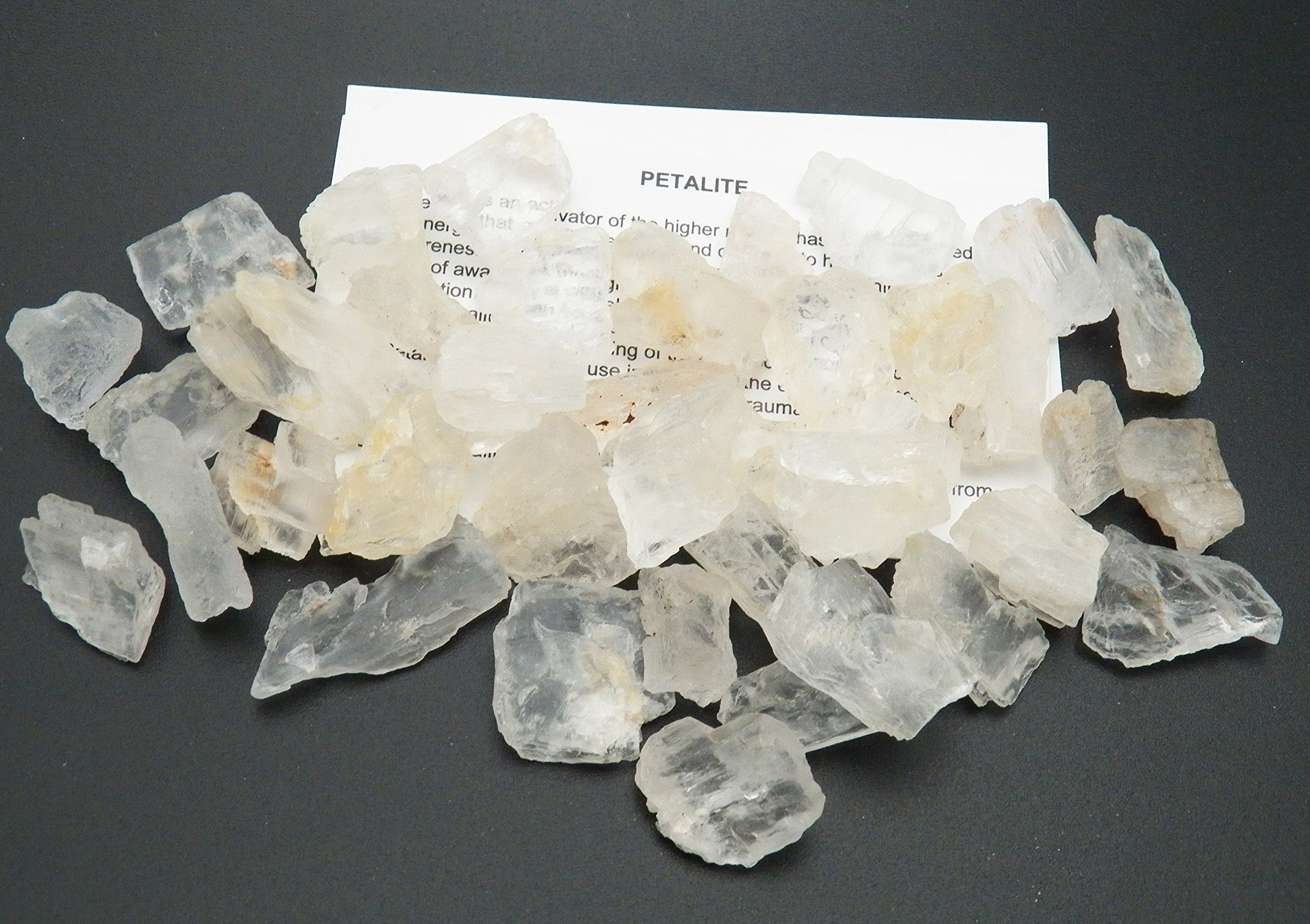 Fundamental Rockhound™ Products: 2 pc Petalite Rough Crystal Stone AA Quality from Brazil (2 pc (1-1.9 gram ea))