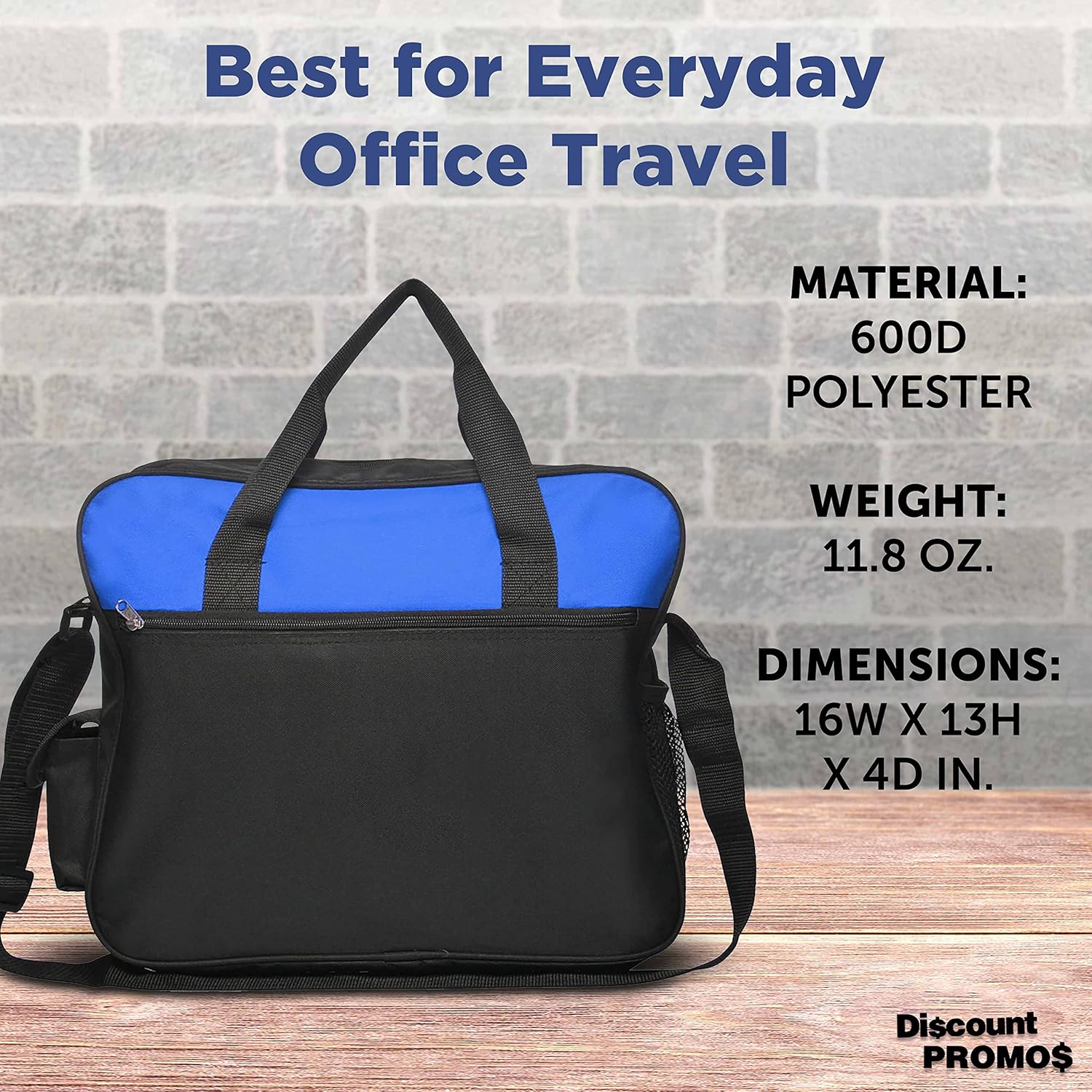 DISCOUNT PROMOS Laptop Messenger Bags of 6, Bulk Pack - Perfect for Employees, Students, And For Everyday Use - Blue
