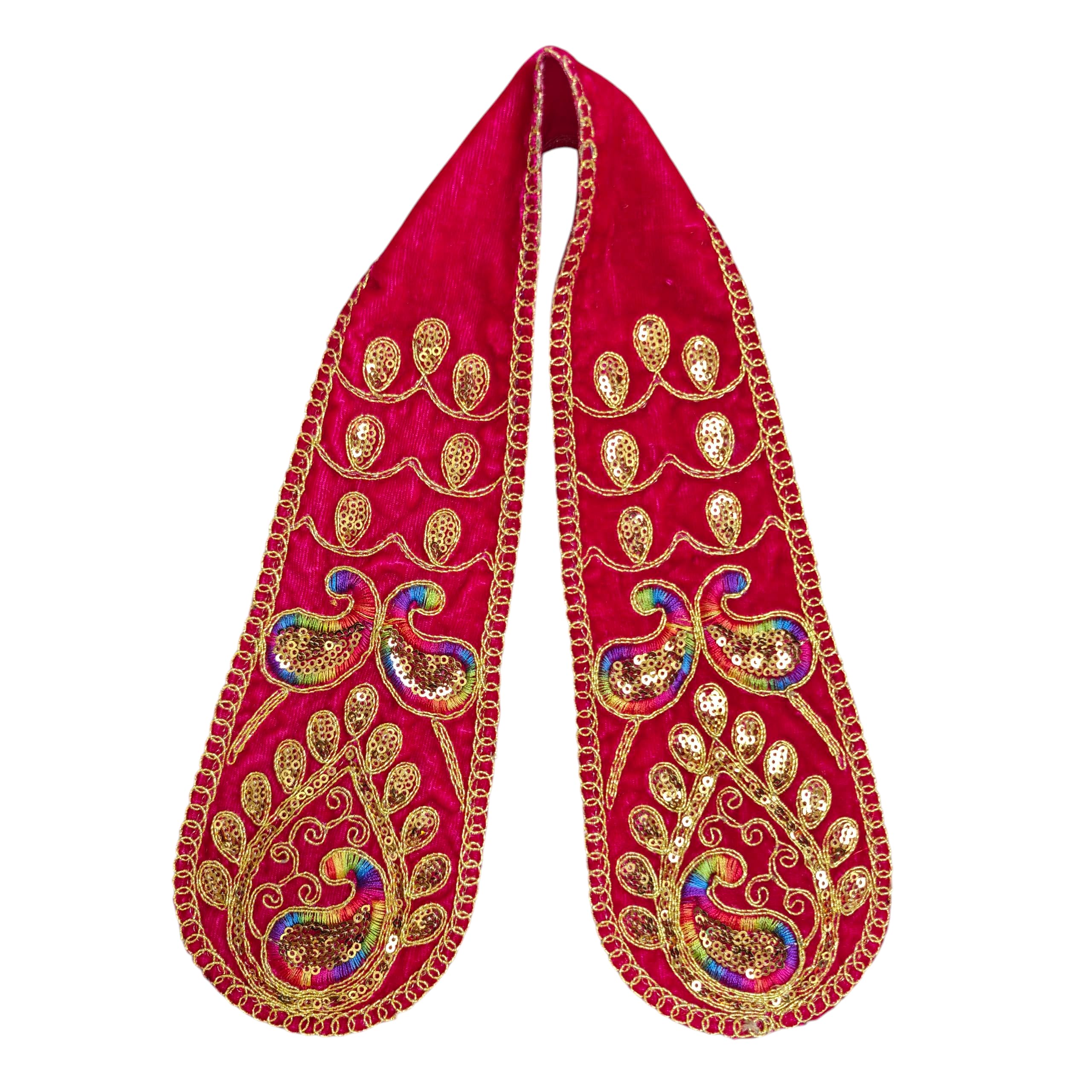 PUNYATVA Ganpati Shela in Velvet (Pink) – Khes, Patka, Uparna Vastra for Gauri Ganpati, Ganesh Chaturthi, Varalakshmi Vratam, Navratri, Durga Puja, Decoration Accessories for Idols, God Dress
