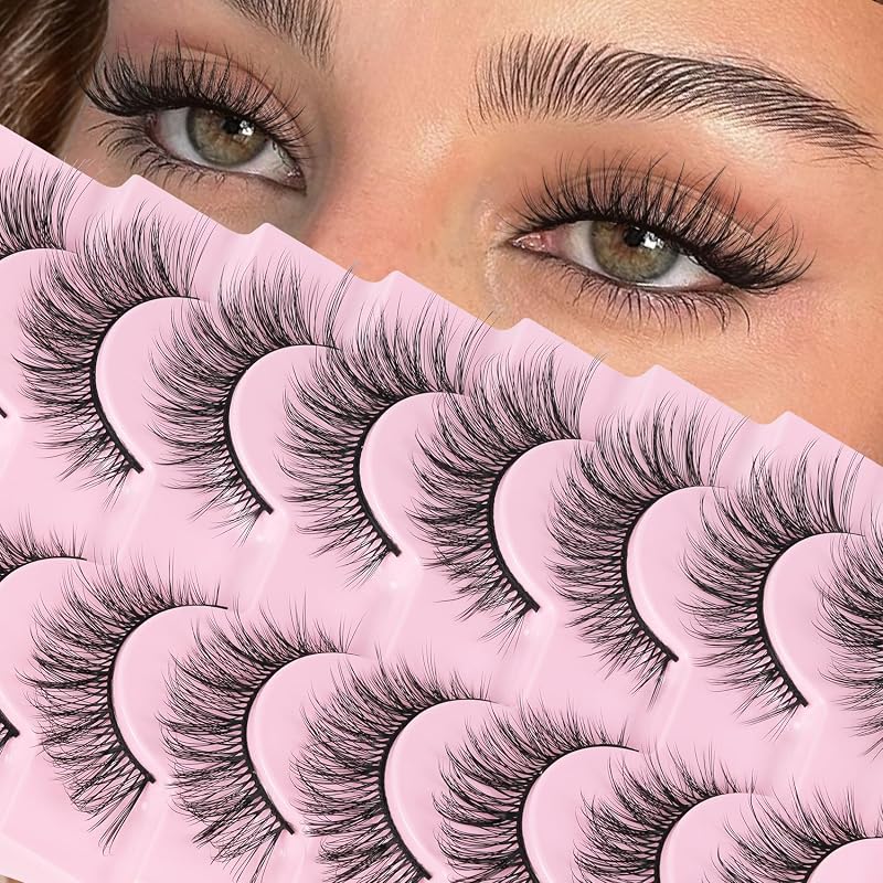 Cílios postiços Veleasha Cat Eye Ethereal com efeito wispy e curvatura C