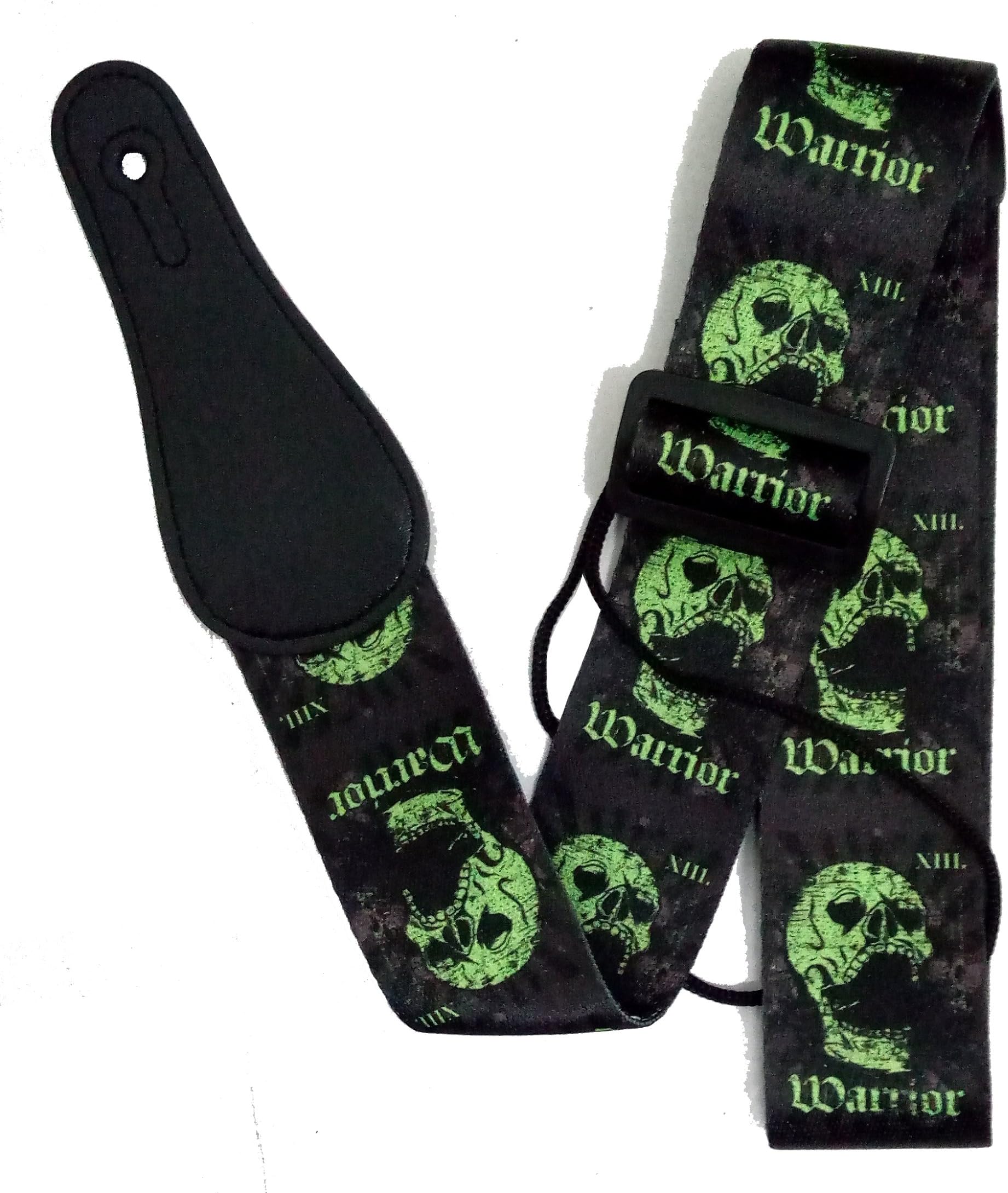 Green Skull Adjustable Guitar Strap