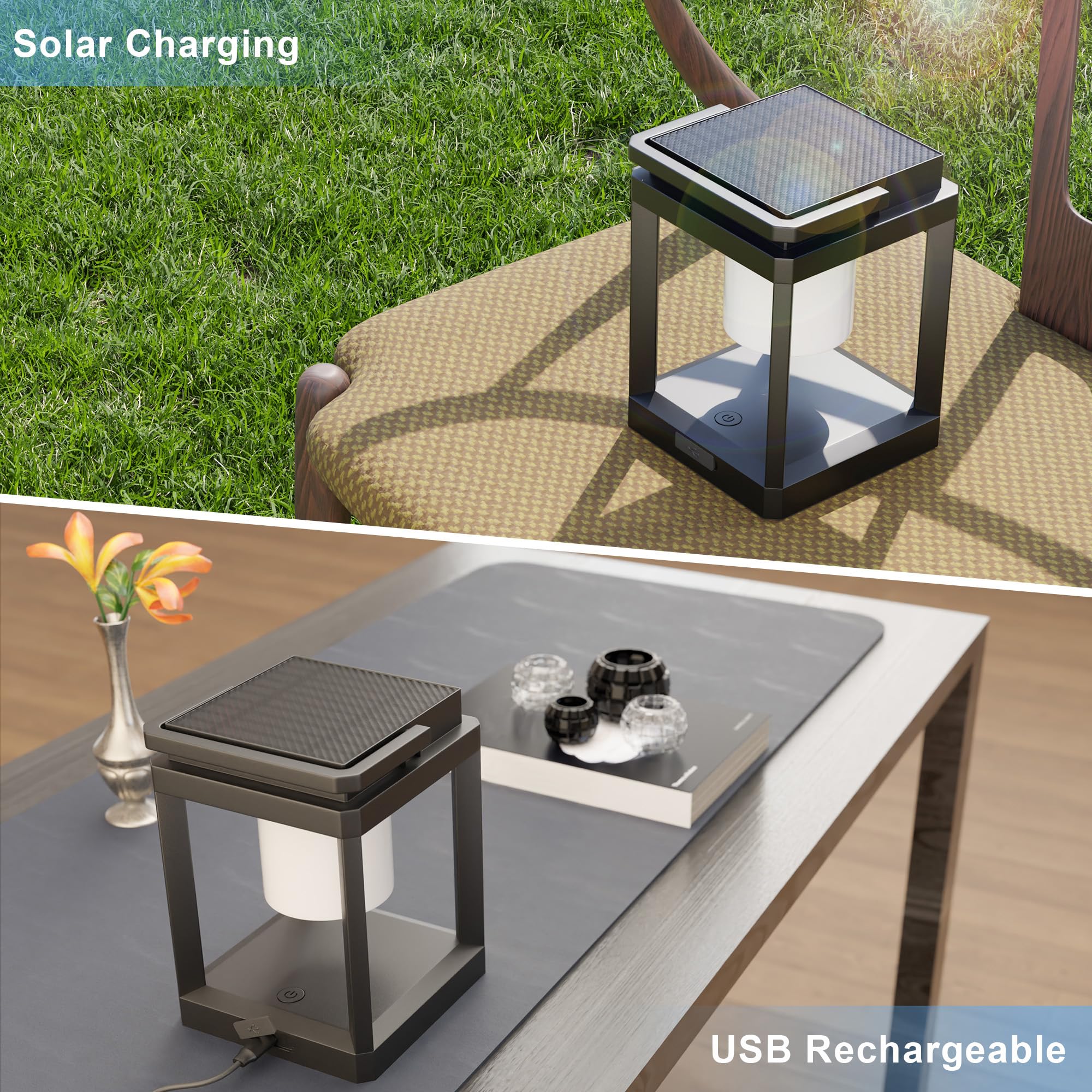Lanterne solaire d'extérieur à 3 niveaux de luminosité LED - Lanterne solaire d'extérieur étanche à suspendre pour terrasse, marche, lecture, camping