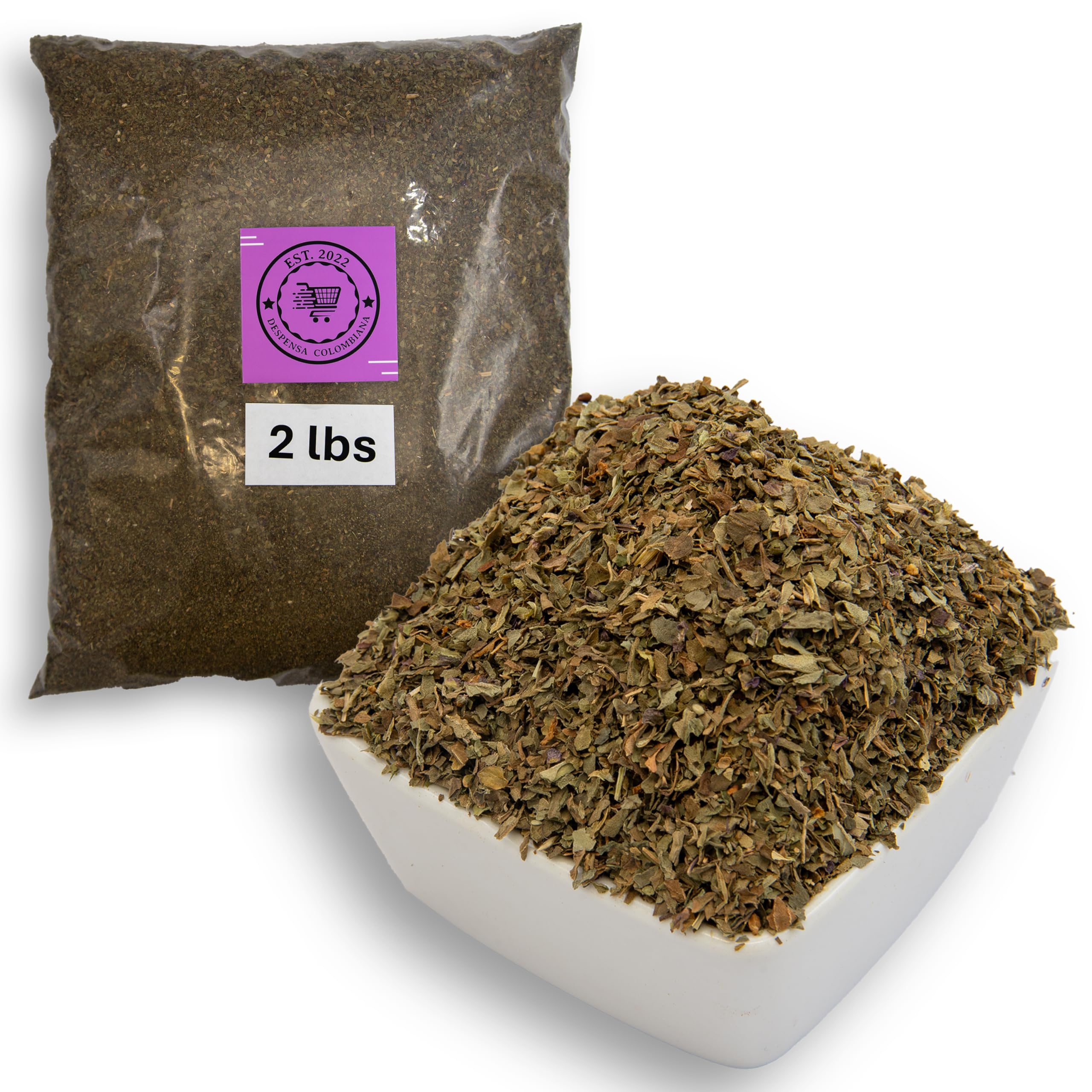 2 LBS Basil Rubbed Bulk - Despensa Colombiana Dried Basil Bulk, Albahaca 32 OZ - Rubbed Basil Herb ideal for Cooking and Seasoning
