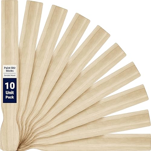 Miniatura 1 de Paquete de palitos de pintura ultra fuertes de 21 pulgadas. Agitadores de paleta de madera lijada para mezclar epoxi o pinturas en cubos de 5