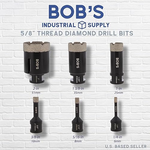 Miniatura 9 de BISupply Broca de núcleo de diamante, brocas de cerámica para azulejos de porcelana, 1-38 x 3 pulgadas, para agujeros de cemento de piedra de